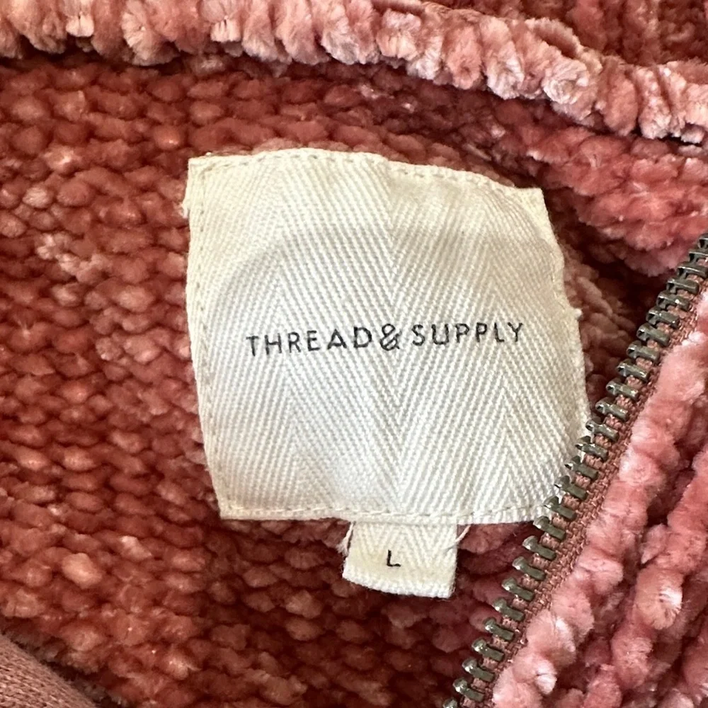 Thread &‎ Supply Dusty Rose Half-Zip Sweater size Large silky